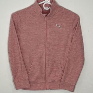 Puma Fleece Zip up jacket.  Size Girls L (12-14). Glitter puma emblem.